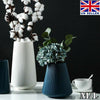 1x Plastic flower Vase White blue Imitation Ceramic Flower Pot Flower Basket UK