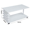 Modern 2 Tiers LED Coffee Tea Table Living Room Furniture White High Gloss