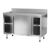 Commercial Kitchen Steel Work Table Storage Cabinet Food Prep W/Sliding Doors