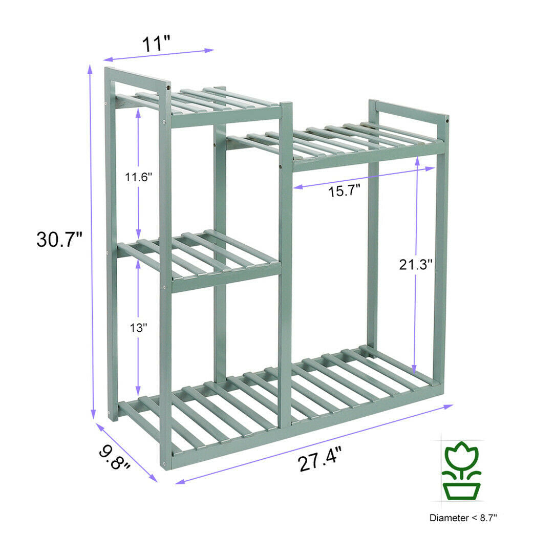 Thicken Bamboo Plant Stand Strong 5 Tier Flower Display Rack Holder Home Garden