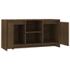 Brown TV Cabinet Modern Media Storage Cupboard Doors Small Sideboard Shelf Unit