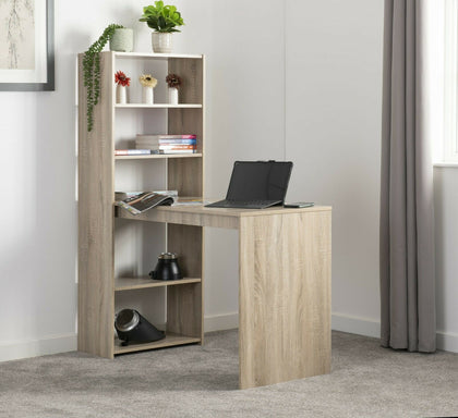 Computer Desk Oak Effect Workstation Study Office Home Laptop Table Bookcase
