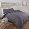 Seersucker Duvet Cover with Pillowcase Bedding Set Silver White Charcoal