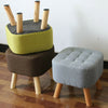 Large Square Pouffe Padded Footstool Sofa Armchair Footrest Ottoman Pine Wood.