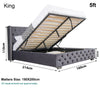 Ottoman Bed Small Double King Size Storage Gas Lift Up Velvet Bed Frame Bedroom