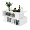 Coffee Table 2 Tiers Centre Table S-Shaped End Table Living Room Table White