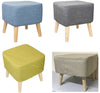Stylish PU/Upholstered Large Footstool Ottoman Pouffe Stool Wooden Legs 4Colours