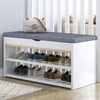 Wooden Ottoman Shoes Storage Rack Bench Padded Grey Seat Cabinet Cupboard Stand