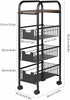 4 Tier Slim Kitchen Rolling Trolley Cart Storage Rack Tray Shelf With Handle