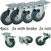 4pcs 100mm Heavy Duty Swivel Castor Wheels Trolley Furniture Caster Rubber 600kg
