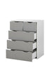 Alton 3+2 Drawer Bedroom Cabinet Bedside Chest Of Drawers White & Grey