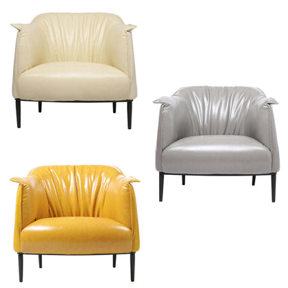 Modern PU Leather Armchair Upholstered Tub Chair metal legs Living Room Office