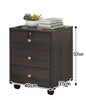 Nightstand Cabinet Bedisde Table Chest File Storage with 3 Drawers Wooden Wheel