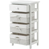 4 Drawer Basket Drawers White Cupboard Cabinet for Bedroom Living Room Bathroom