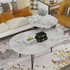 2 Piece Coffee Table Marble Side End Tables Sintered Stone Couch Nested Tables