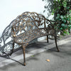 Antique Seater Garden Bench Cast Iron Brozen Seat Backrest Patio Chair Armrest