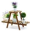 3 Tier Outdoor Wooden Flower Plant Pot Shelf Stand Folding Display Ladder Garden