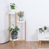 3 /4 Tier Bamboo Plant Stand High-Low Balcony Plant Stand Flower Display Shelves