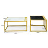 Set of 2 Nesting Coffee Table Modern Side End Table Set Metal Home Living Room
