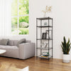 Mondeer 5 Tier Metal Storage Rack w/ 4 Wheels 8 Hooks PP Partition Office Black