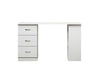 Modern Study Computer Desk 3 Shelf 3 Drawers White
