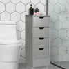 4 Drawer Bathroom Cabinet Chest Wooden Storage Cupboard Unit Grey Freestanding