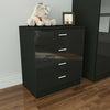 Modern High Gloss Wardrobe Chest of Drawers Bedside Table Bedroom Furniture Set