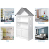 Kids Bookshelf Childrens Toy Storage Rack Unit w/ Shelves and Cupboard Organize