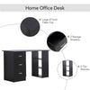 Computer Desk Writing Study Table W/ 3 Drawers 3 Shelf Home Study Book Shelf UK