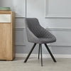 2 Pcs Faux Leather Dining Chairs Armchairs Office Kitchen Brown Grey Industrial