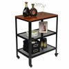 Portable Kitchen Storage Microwave Cart Trolley Rolling Unit, 3 Tier, Shelf