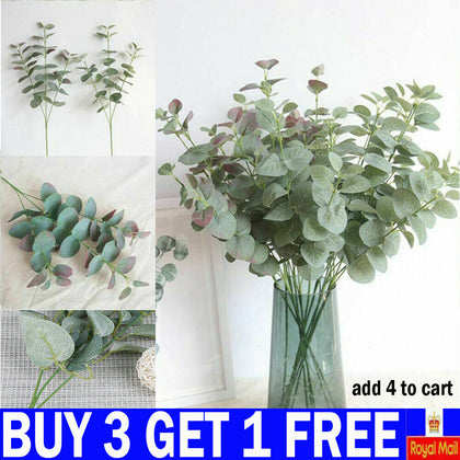 Artificial Fake Leaf Eucalyptus Green Plant Silk Flowers Nordic Home Decor-FY UK