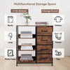 Fabric Chest Of Drawers with Shelves Industrial 4 Drawer Dresser Organizer Brown