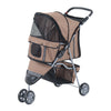 PawHut Coffee Pet Stroller Dog Cat Puppy Jogging Pushchair Carrier w/ 3 Wheels