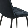 Set of 2 Modern Black Dining Chairs Velvet Padded Seat Metal Legs Kitchen Lounge