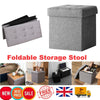 Folding Ottoman Storage Box Pouffe Seat Stool Home Chair Footstool Storage Bench