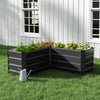 L-shape Galvanized Metal Raised Bed Garden Corner Outdoor Vegetable Grow Planter