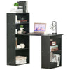 Space Saving Computer Desk Workstation with Shelves Storage Combo Bookcase Table