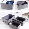 Fabric Storage Box Plain Foldable Collapsible Rope Handles Storage Cubes Basket