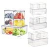 5PCS/PACK Fridge Storage Box with Lid Handle Clear Food Container Plastic Boxes
