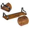 Set of 3 Corner Wall Shelves Industrial Style Metal Wood Shelving Shelf Storage