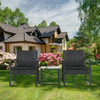 3Pcs Bistro Set Patio Garden Furniture Outdoor Indoor Table 2 Chair Rattan Style