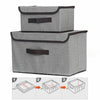 2x Fabric Storage Box Collapsible Cube Wardrobe w/ Lid Organiser Large&Small Set