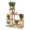 5 Ladders Flower Plant Pots Shelf Stand Display Garden Rattan Rack Natural Wood