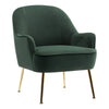 Green Velvet Armchair Wing Back Chair Tub Accent Fireside Small Sofa Metal Legs