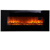 Electric Fireplace Wall Mount Fire Flicker Flame Black Glass with Remote 30"-50"