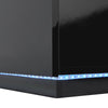High Gloss Bedside Table Nightstand Cabinet w/2 Drawers LED Light Modern Black