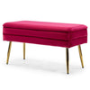 VELVET STORAGE OTTOMAN BENCH FOOTREST CHEST BEDROOM LIVINGROOM STOOL