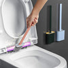 Silicone Toilet Brush With Holder Soft TPR Bathroom Set Cleaning Brush Full Set