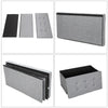 Large Linen Folding Storage Ottoman Pouffe Double Seat Foot Stool Storage Boxes